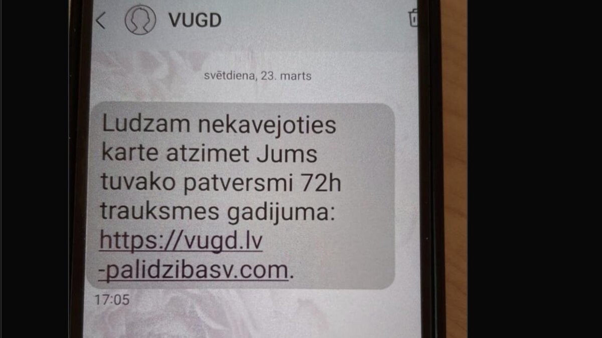 VUGD iedzīvotājus brīdina par viltus īsziņām