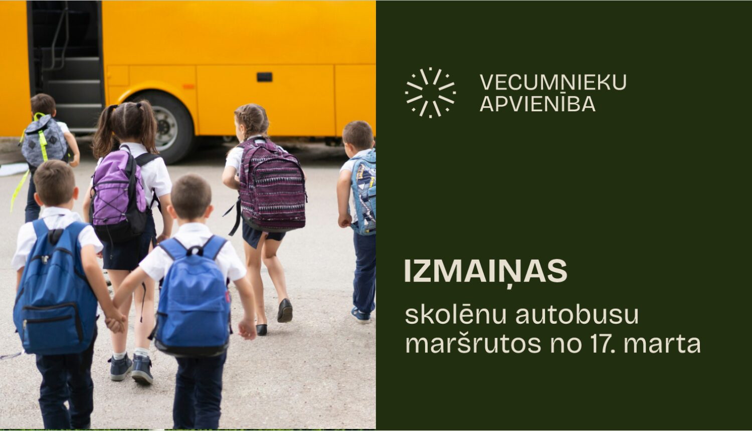 No 17.marta mainās skolēnu autobusu maršruti uz Vecumnieku vidusskolu