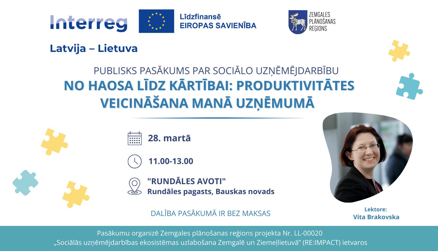 Aicina uz semināru par produktivitātes veicināšanu uzņēmumā