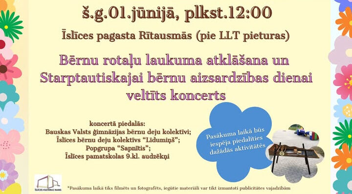 Īslīcē atklās jaunu bērnu rotaļu un aktivitāšu laukumu