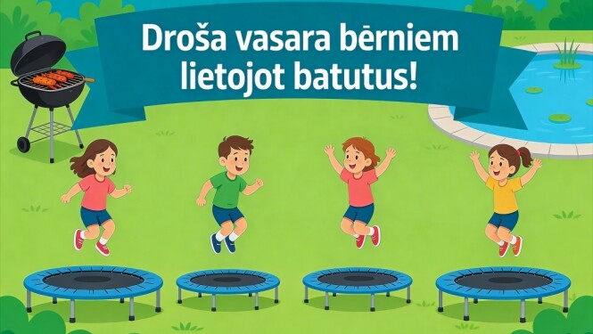 PTAC atgādina par bērnu drošību uz batutiem